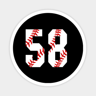 Baseball Number 58 #58 Baseball Shirt Jersey Favorite Player Biggest Fan Magnet